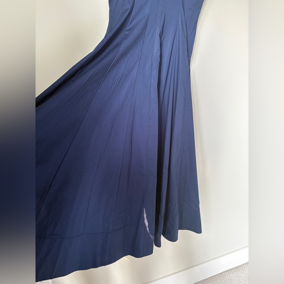 NEW STAUD Wells Stretch Cotton Sleeveless Midi Dress Navy | US 2 UK 6 - Picture 12 of 14